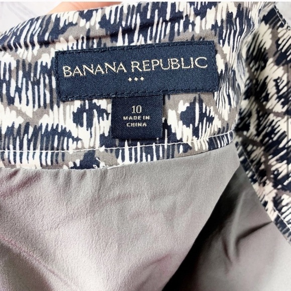 Banana Republic Gray & Navy Silk Blend Skirt - 10 - Picture 3 of 7